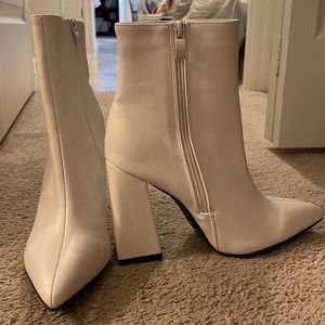White Bootie Heels